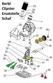 Kerbl Ersatzteile fr Clipster Akku-Schermaschine SCHAFE # 18262, Auswahl